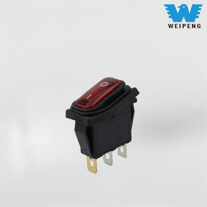 3-পিন 2-পজিশন 12V 220V আলোকিত রকার সুইচ