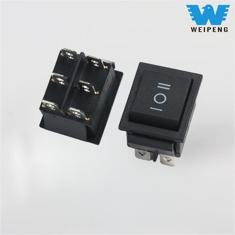 KCD4 ব্ল্যাক রকার সুইচ 31*25mm 16A 250V