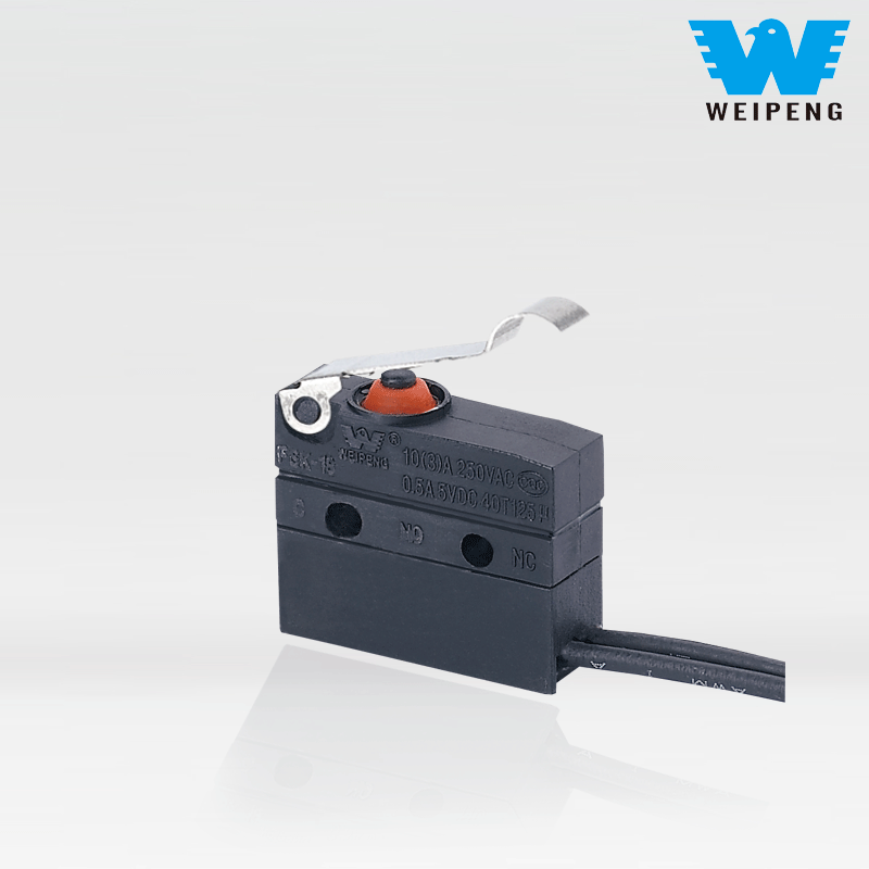 Weipeng 10A অ্যাঙ্গেলড লিভার সাইড-এক্সিট IP67 সিল ওয়াটারপ্রুফ মাইক্রো সুইচ